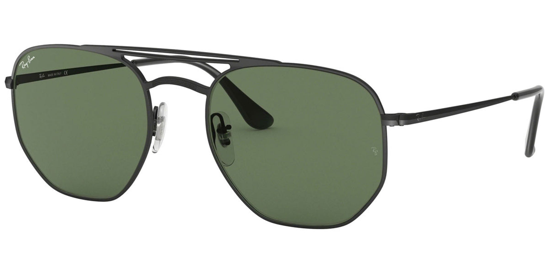 Ray-Ban Demi Gloss Black Geometric Pilot w/ Green Lens - Eyedictive