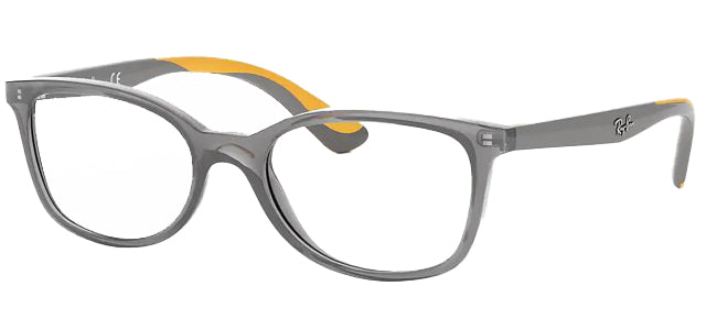 Ray-Ban Junior Transparent Grey Soft Rectangle Eyeglass Frames - Eyedictive