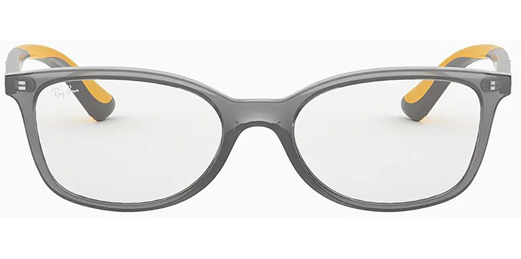 Ray-Ban Junior Transparent Grey Soft Rectangle Eyeglass Frames - Eyedictive