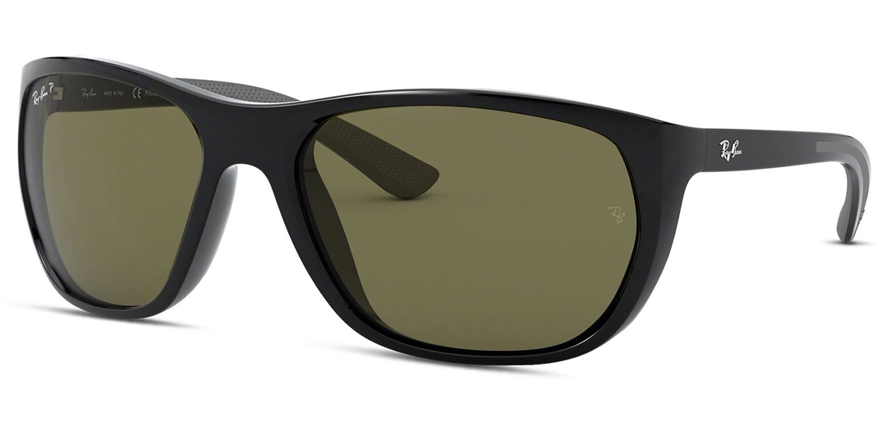 Ray-Ban Polarized Gloss Black Square Sport - Eyedictive