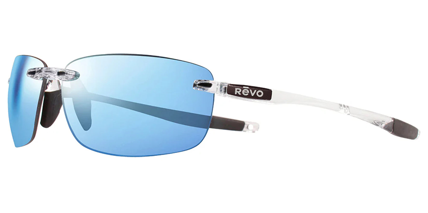 Revo Descend Polarized Foldable Rimless Wrap - Eyedictive