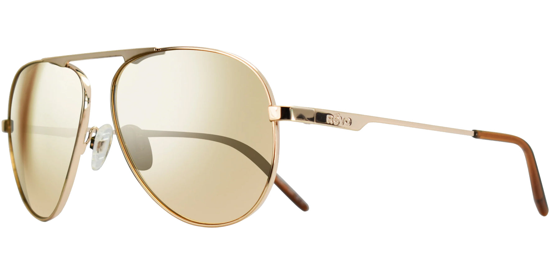 Revo Metro Polarized Stainless Steel Single Bridge Aviator - Eyedictive