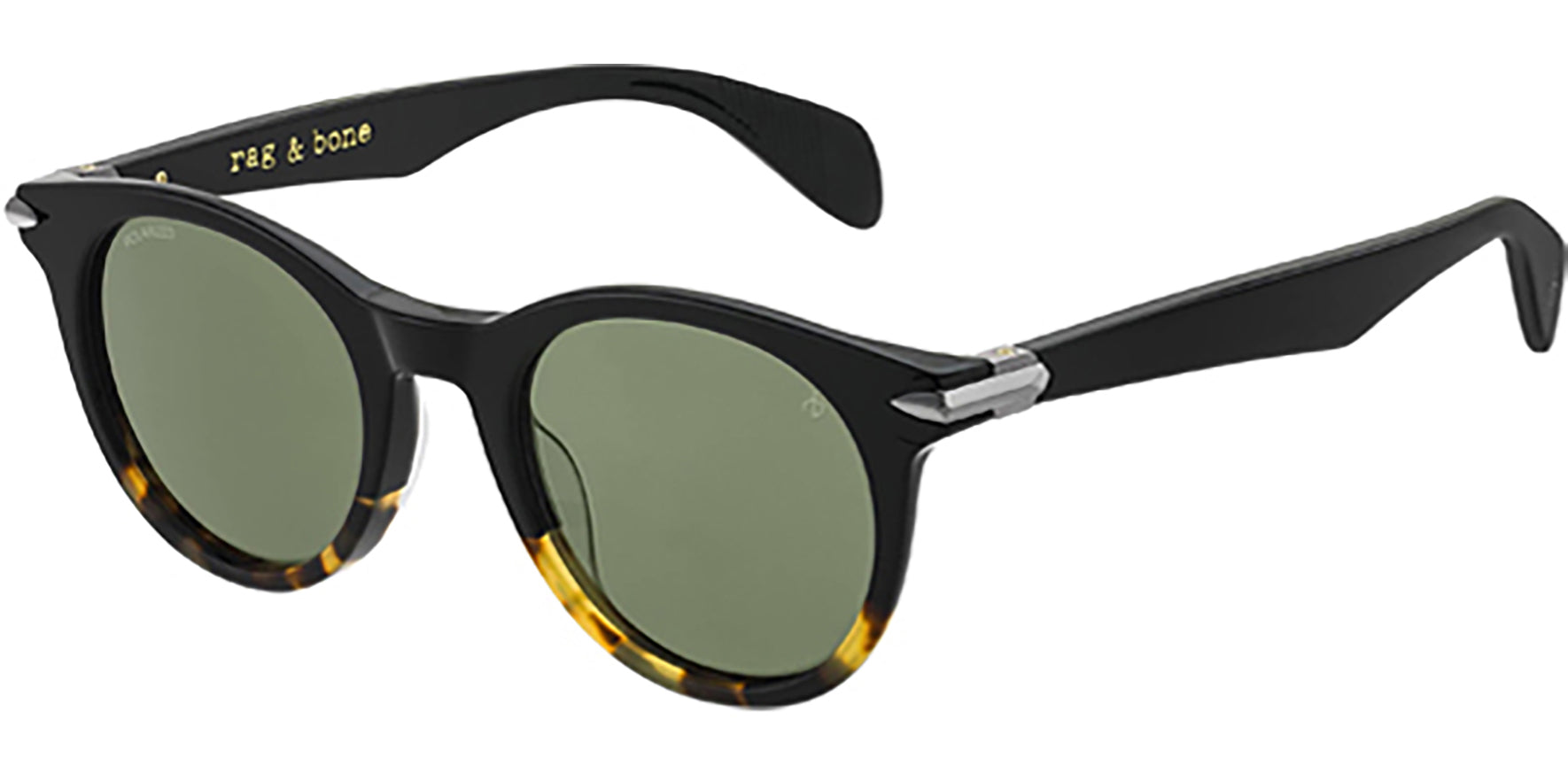 Rag & Bone Polarized Black Havana Vintage Style Round - Eyedictive