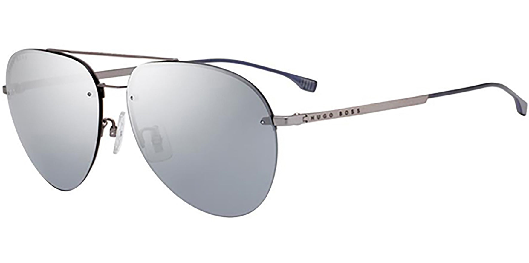 Hugo Boss Titanium Semi-Rimless Aviator - Eyedictive