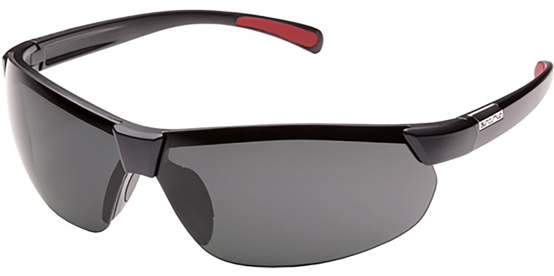 Suncloud Switchback Polarized Matte Black Semi-Rimless Wrap - Eyedictive