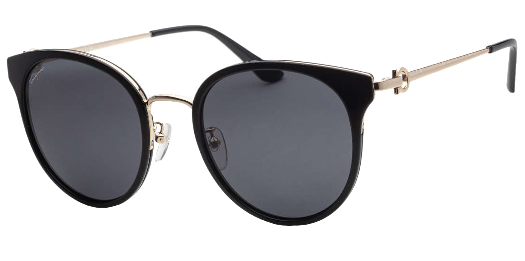 Salvatore Ferragamo Alt Fit Black/Gold-Tone Pantos - Eyedictive