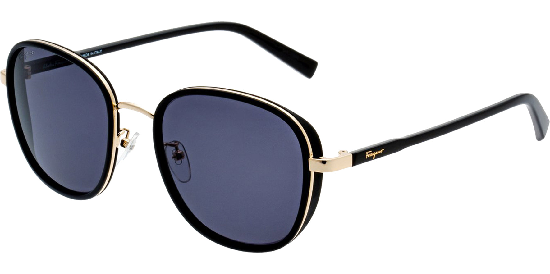 Salvatore Ferragamo Alt Fit Modern Round w/ Side Shields - Eyedictive