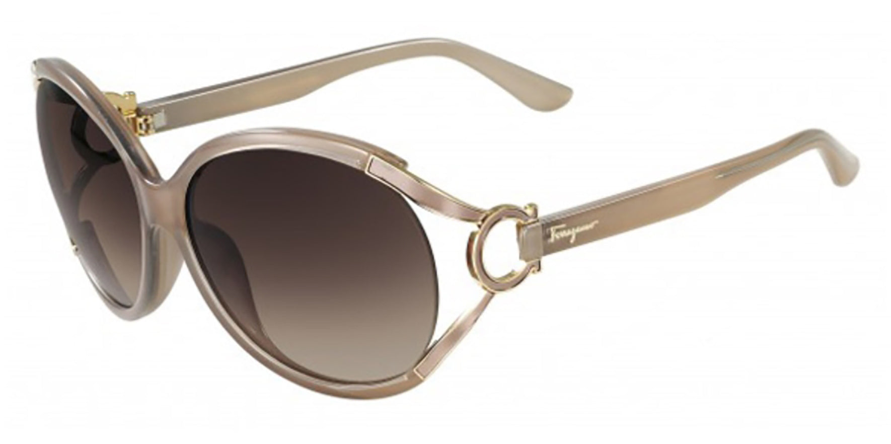 Salvatore Ferragamo Antique Pink Oversize Cutaway Butterfly w/ Gradient Lens - Eyedictive