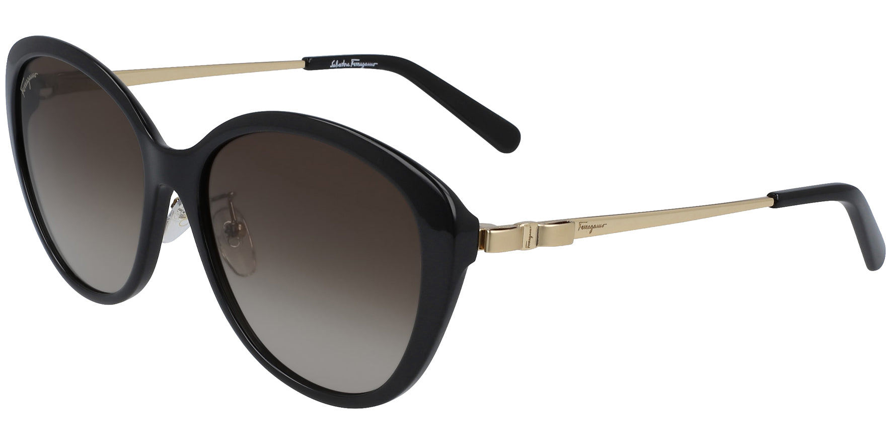 Salvatore Ferragamo Black Oval Cat Eye w/ Gradient Lens - Eyedictive