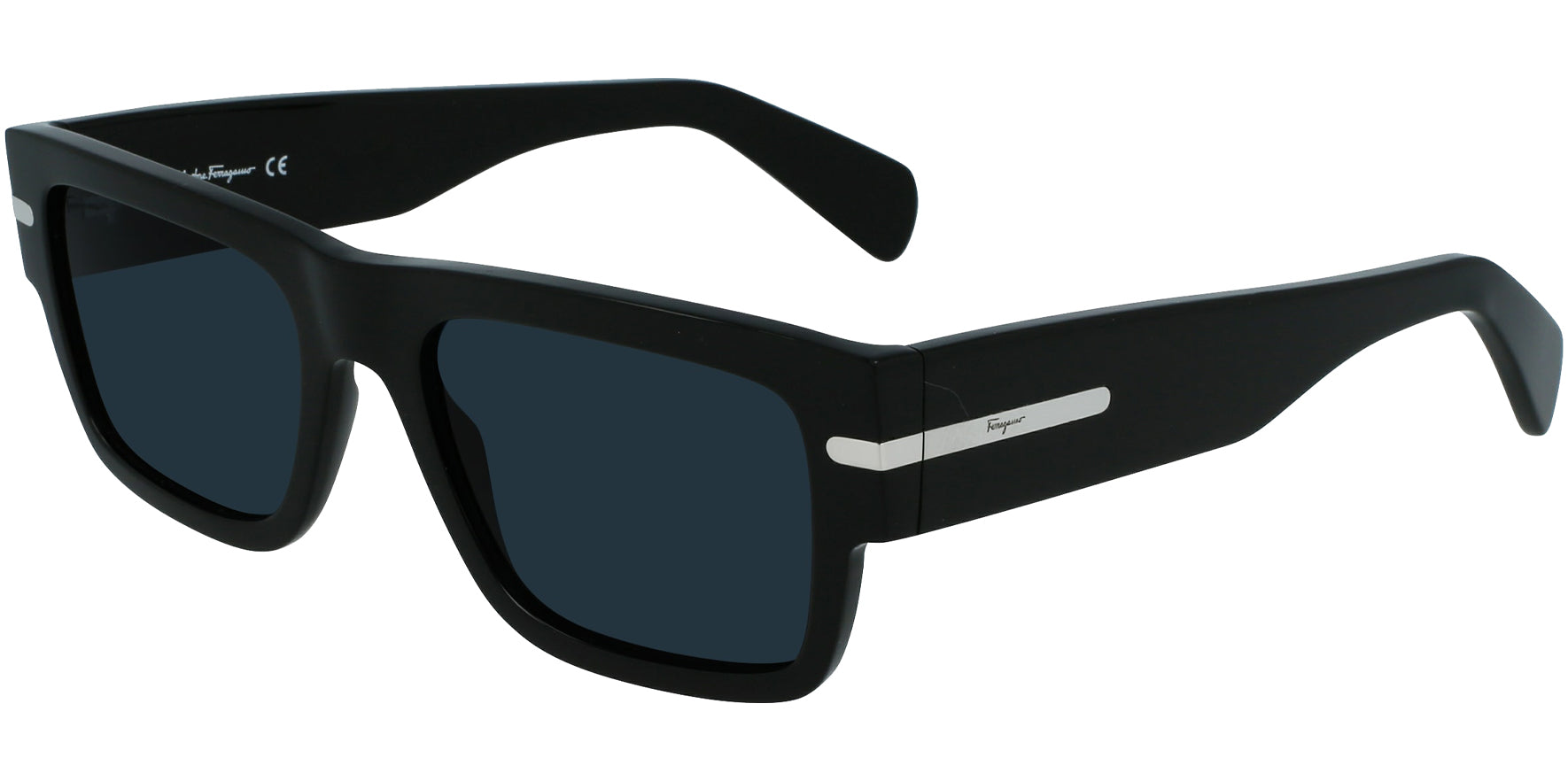 Salvatore Ferragamo Black Square W/ Maxi Temples