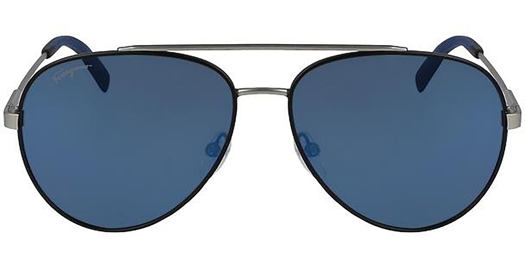 Salvatore Ferragamo Black/Matte Dark Ruthenium Aviator - Eyedictive