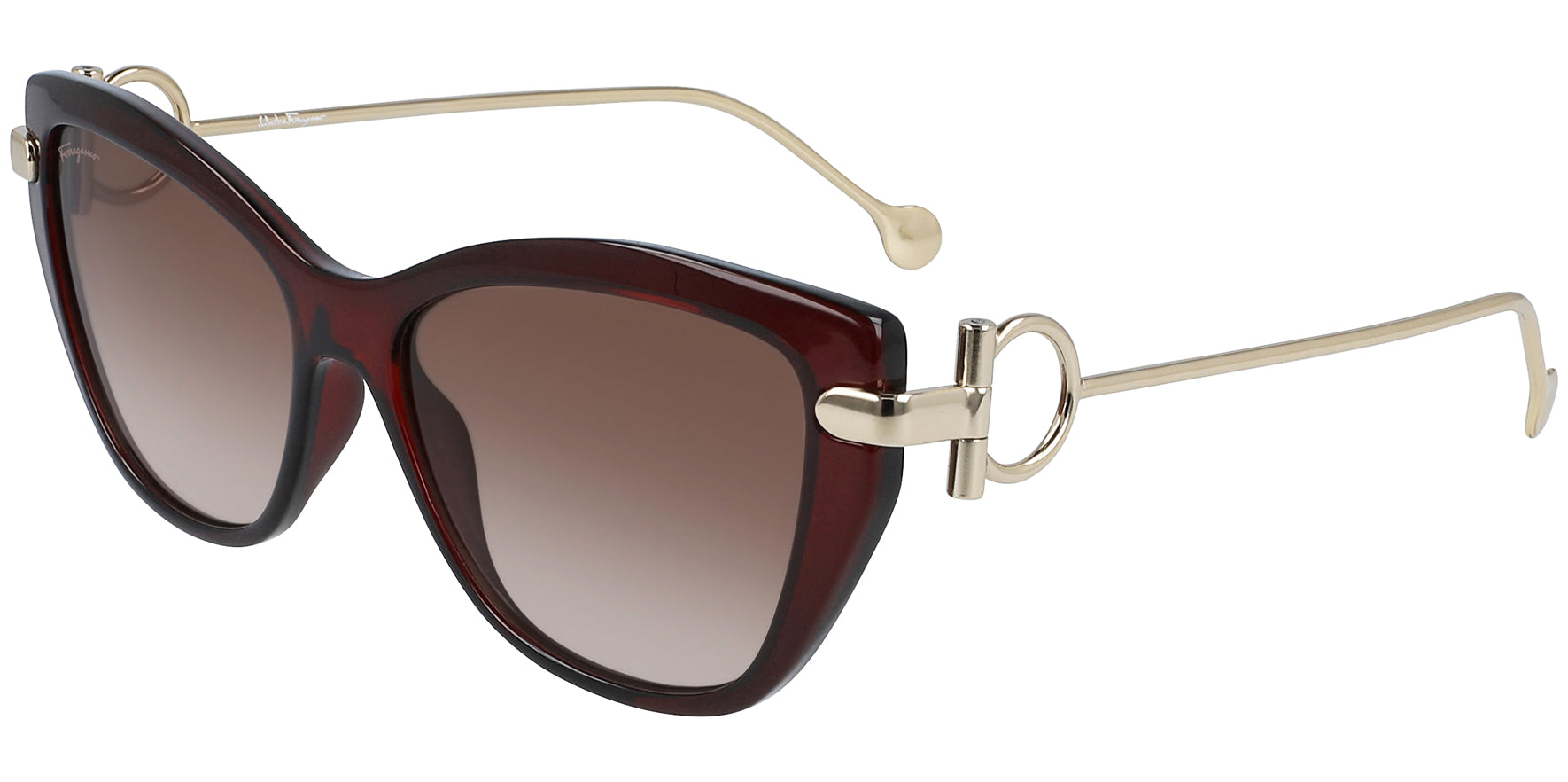 Salvatore Ferragamo Cat Eye w/ Gancio Metal Temples