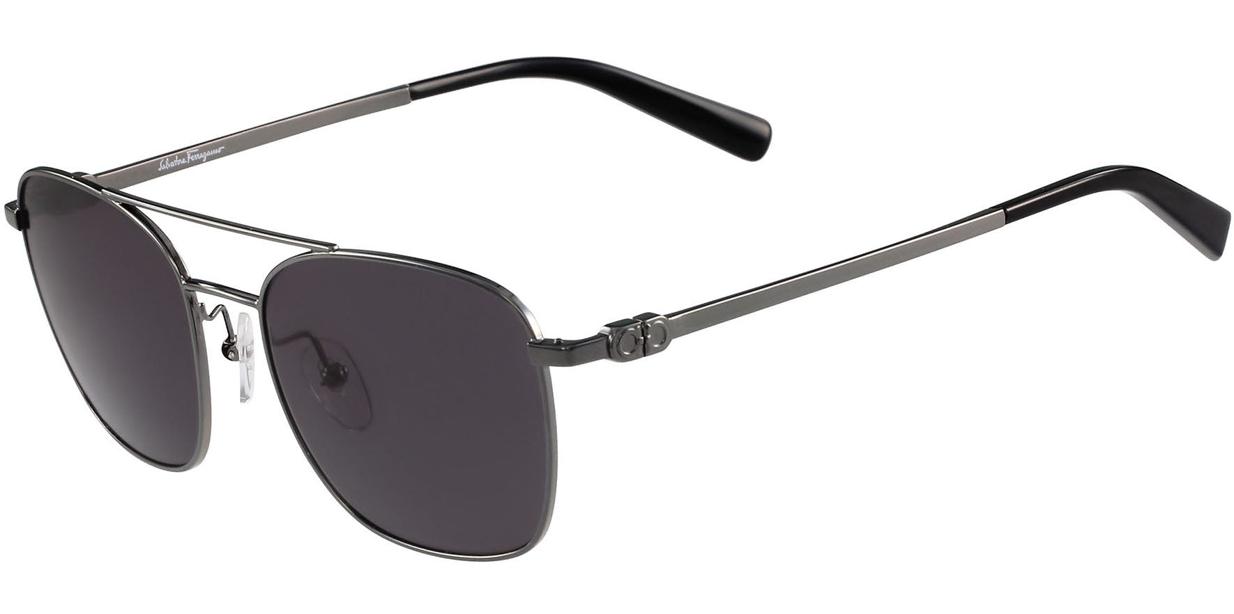 Salvatore Ferragamo Dark Gunmetal Aviator - Eyedictive