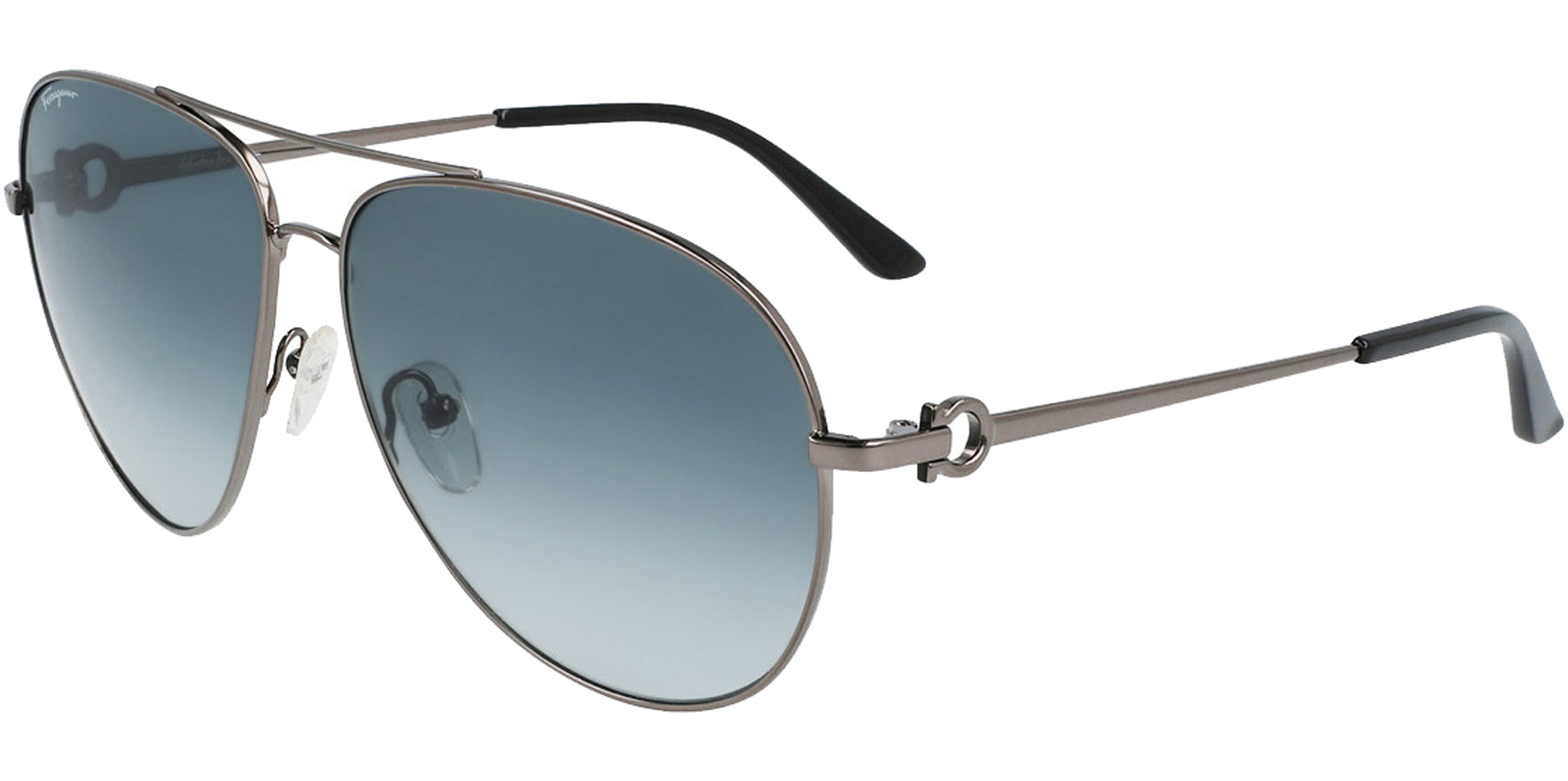 Salvatore Ferragamo Dark Ruthenium Aviator - Eyedictive