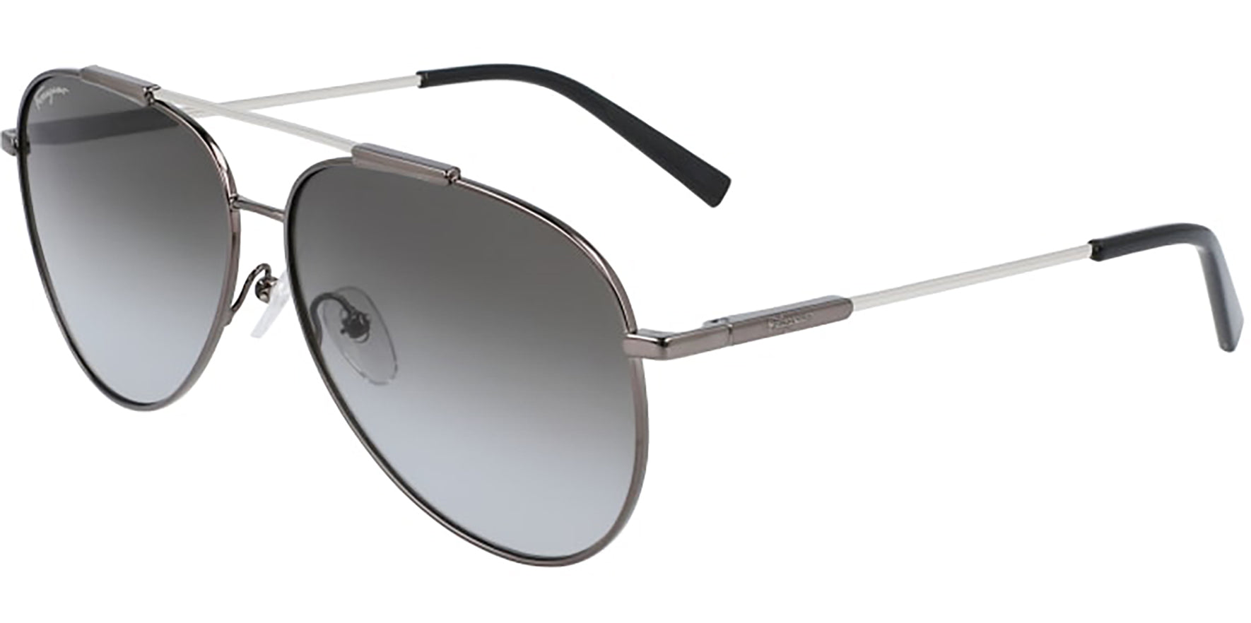 Salvatore Ferragamo Dark Ruthenium Aviator w/ Gradient Lens - Eyedictive