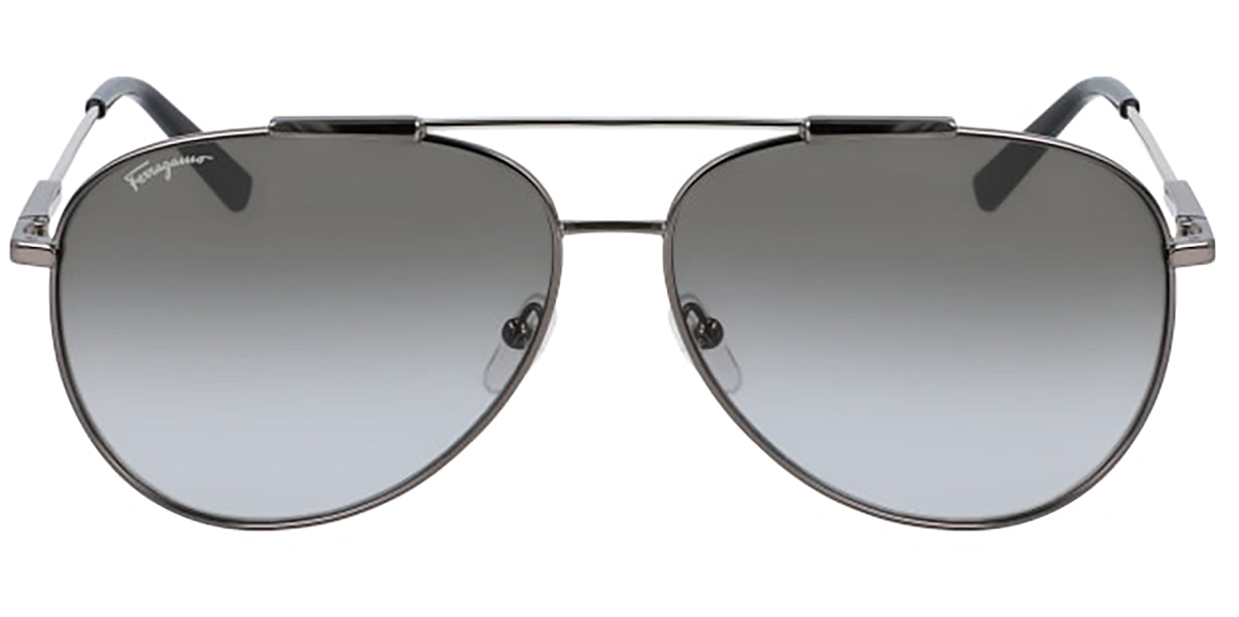 Salvatore Ferragamo Dark Ruthenium Aviator w/ Gradient Lens - Eyedictive