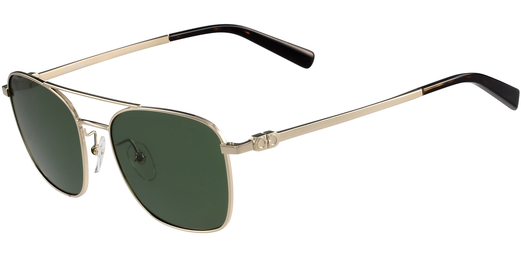 Salvatore Ferragamo Gold Aviator w/ Green Lens - Eyedictive