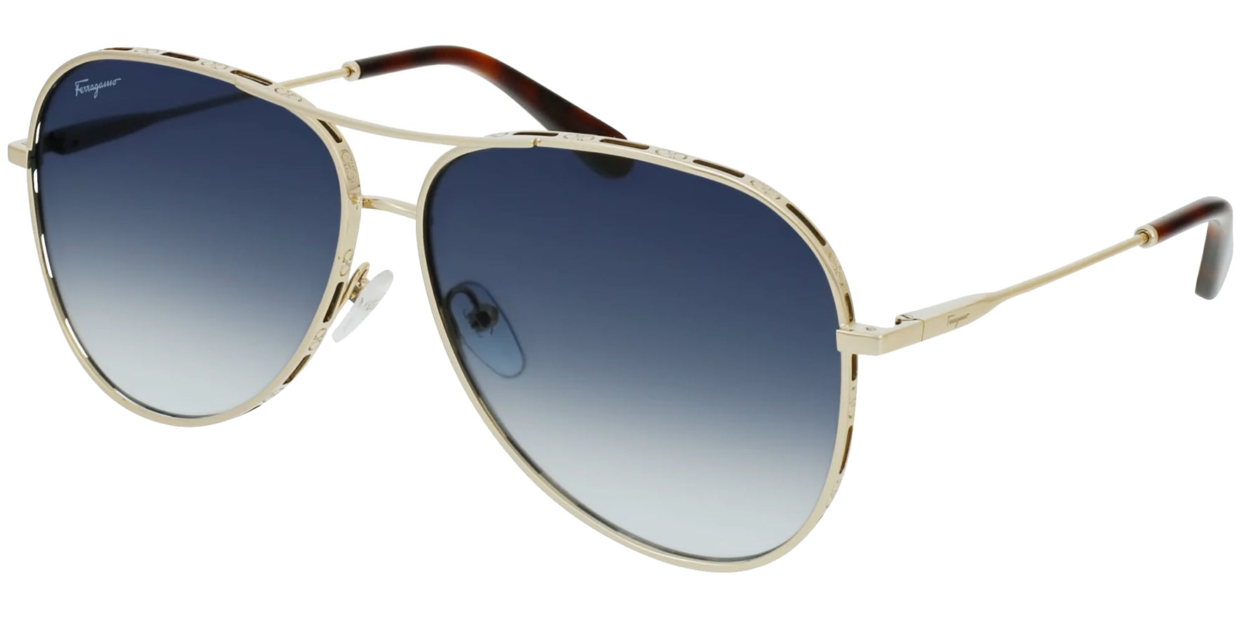 Salvatore Ferragamo Gold-Tone Aviator - SF268S-792