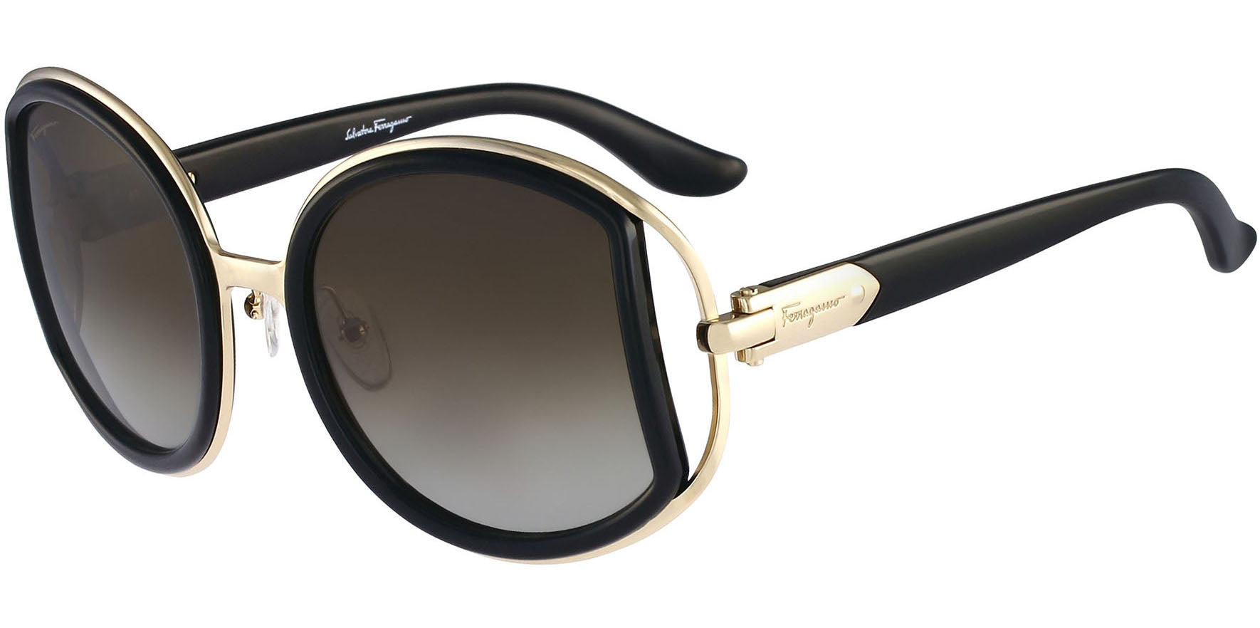 Salvatore Ferragamo Gold-Tone Oversize - Eyedictive