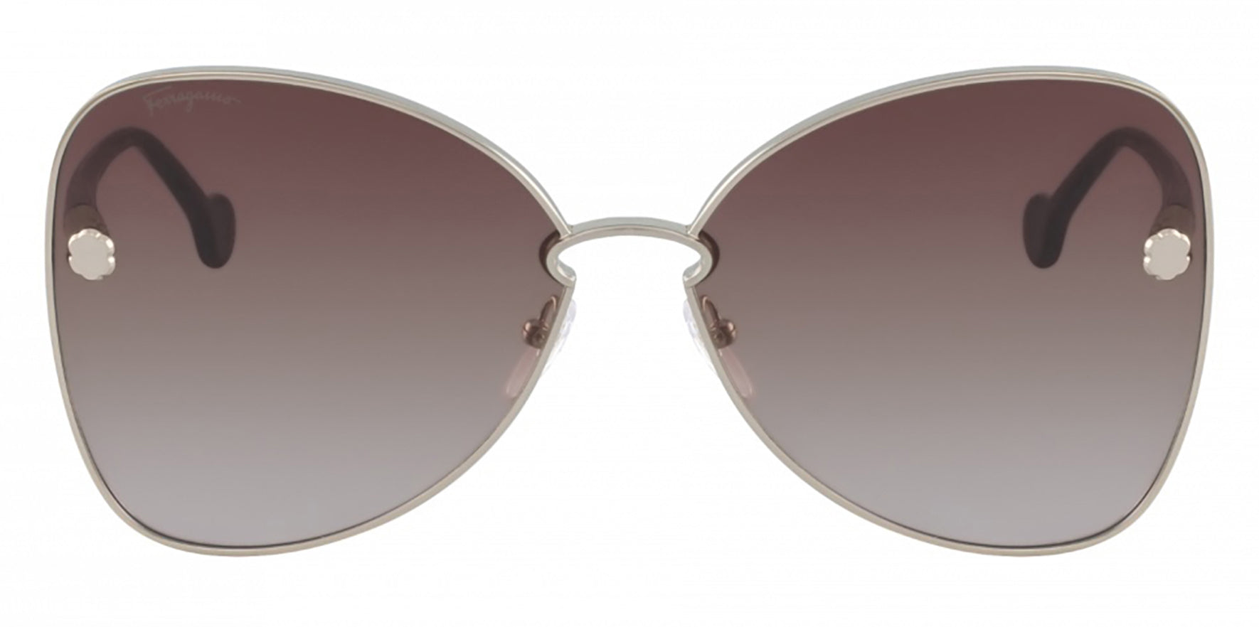 Salvatore Ferragamo Gold-Tone Oversized Butterfly w/ Gradient Lens - Eyedictive