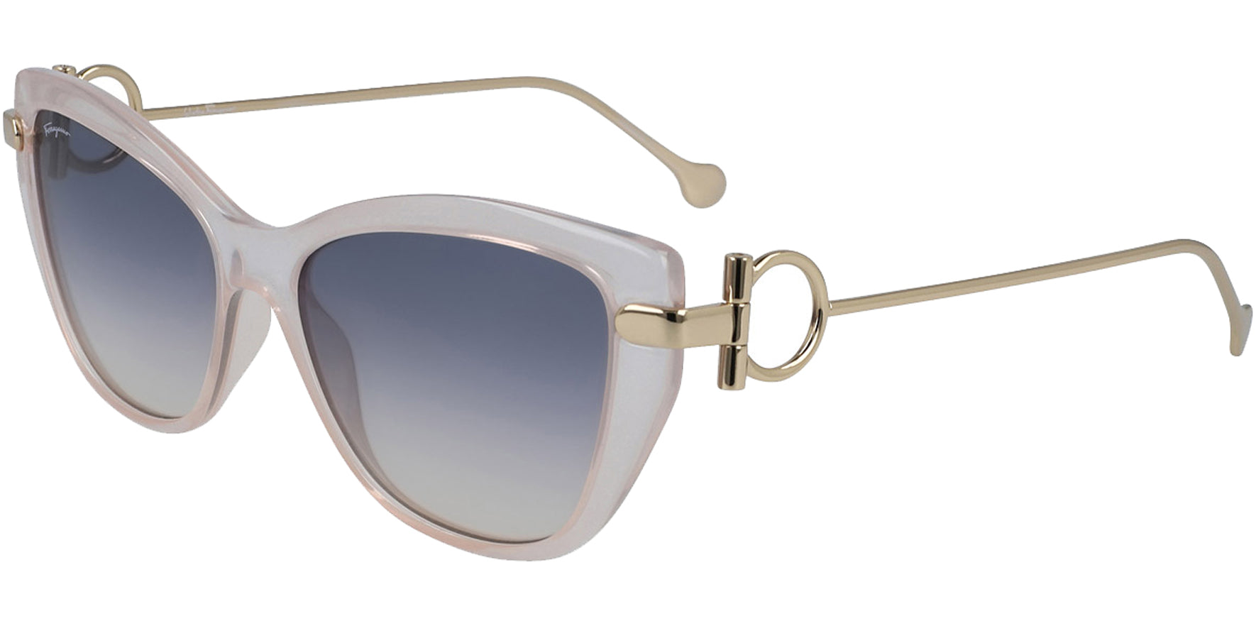 Salvatore Ferragamo Cat Eye w/ Gancio Metal Temples