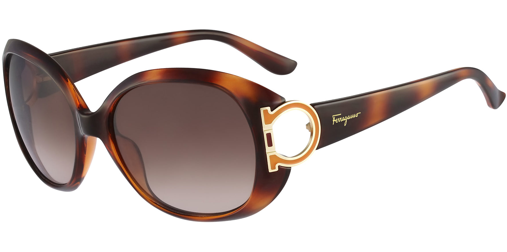 Salvatore Ferragamo Oval Butterfly w/ Gradient Lens