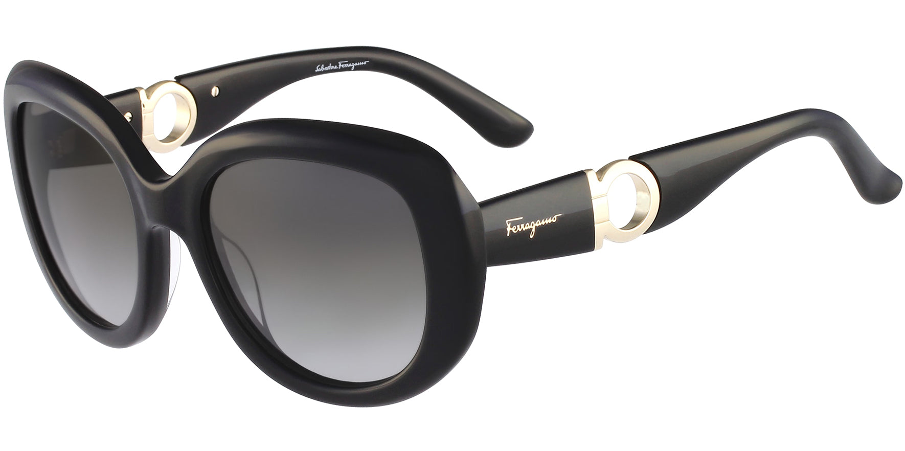 Salvatore Ferragamo Oversize Oval w/ Gancio Temples