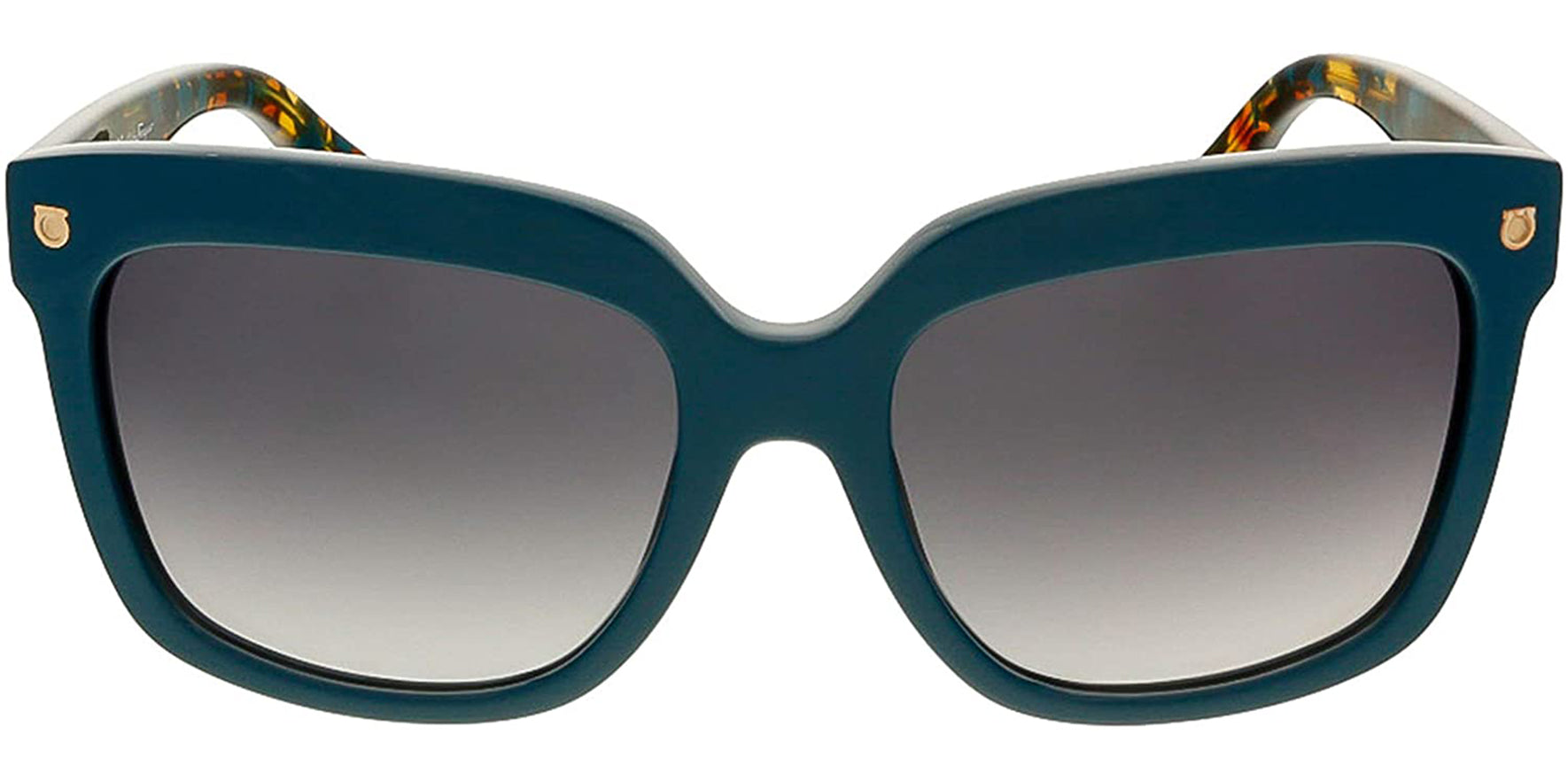 Salvatore Ferragamo Petrol Blue Square w/ Gradient Lens - Eyedictive