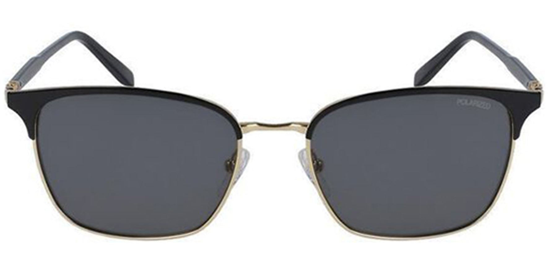 Salvatore Ferragamo Polarized Black/Gold-Tone Brow Line - Eyedictive