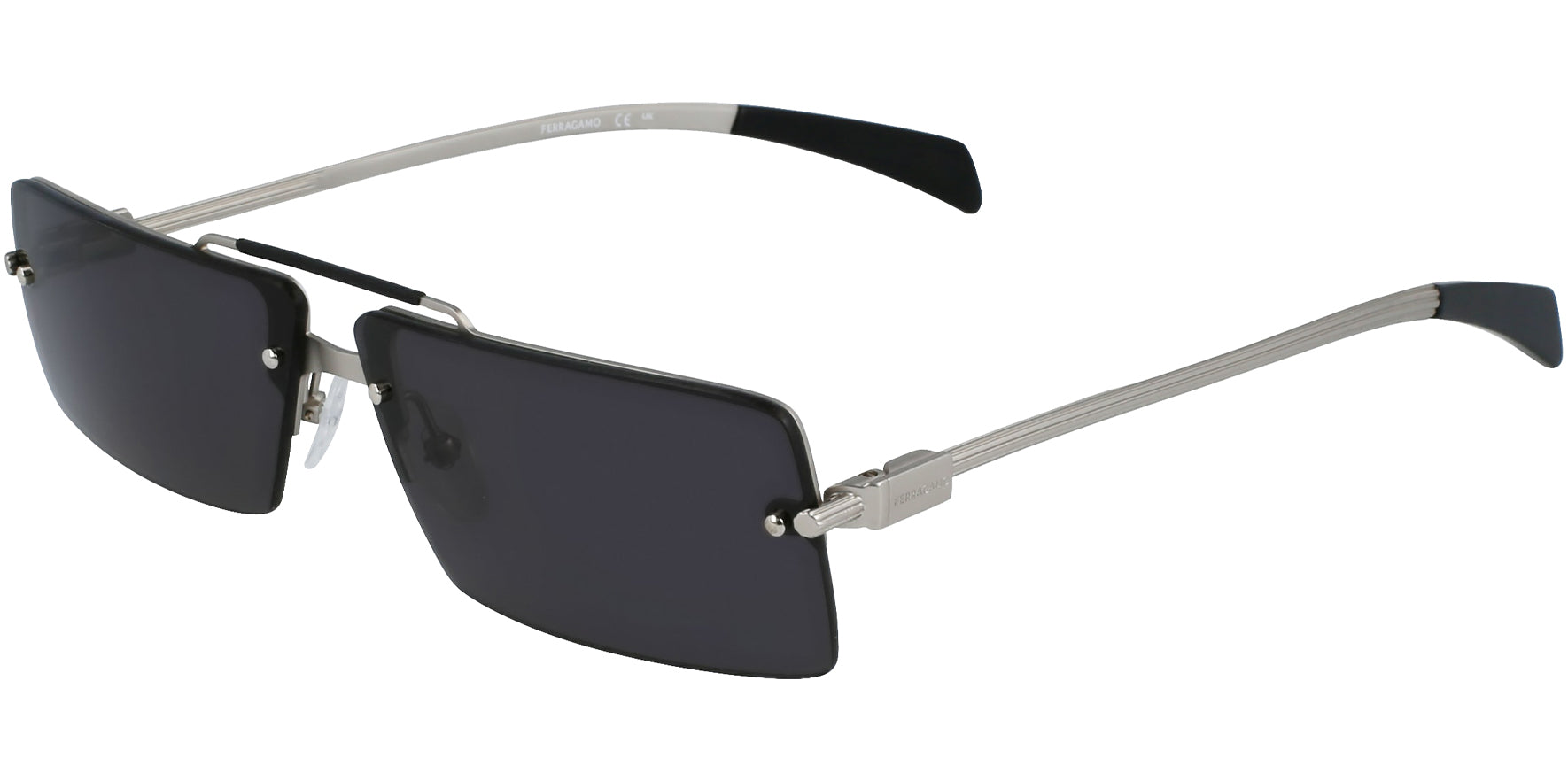 Salvatore Ferragamo Rectangular Navigator Rimless