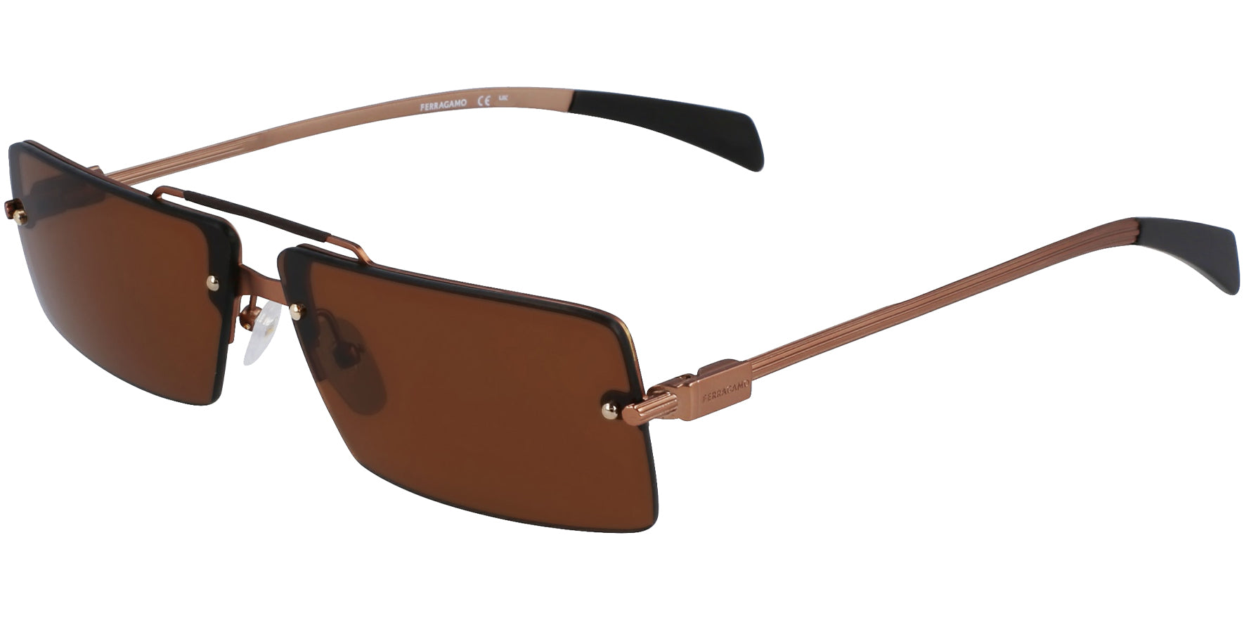 Salvatore Ferragamo Rectangular Navigator Rimless