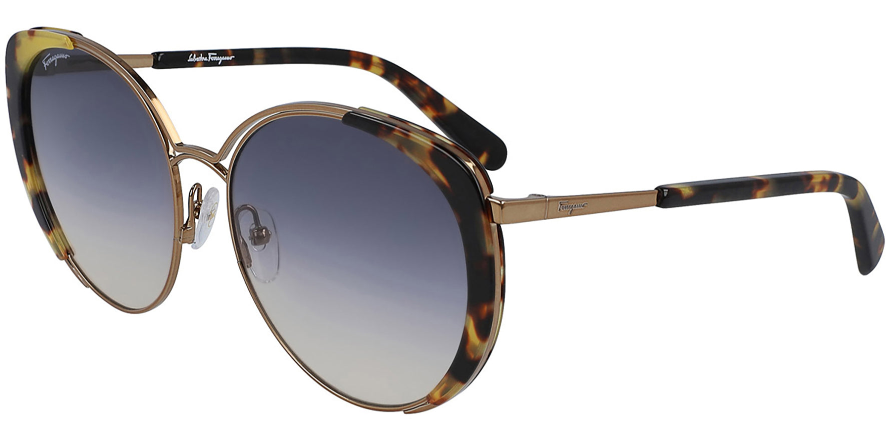 Salvatore Ferragamo Round Butterfly w/ Gradient Lens - Eyedictive