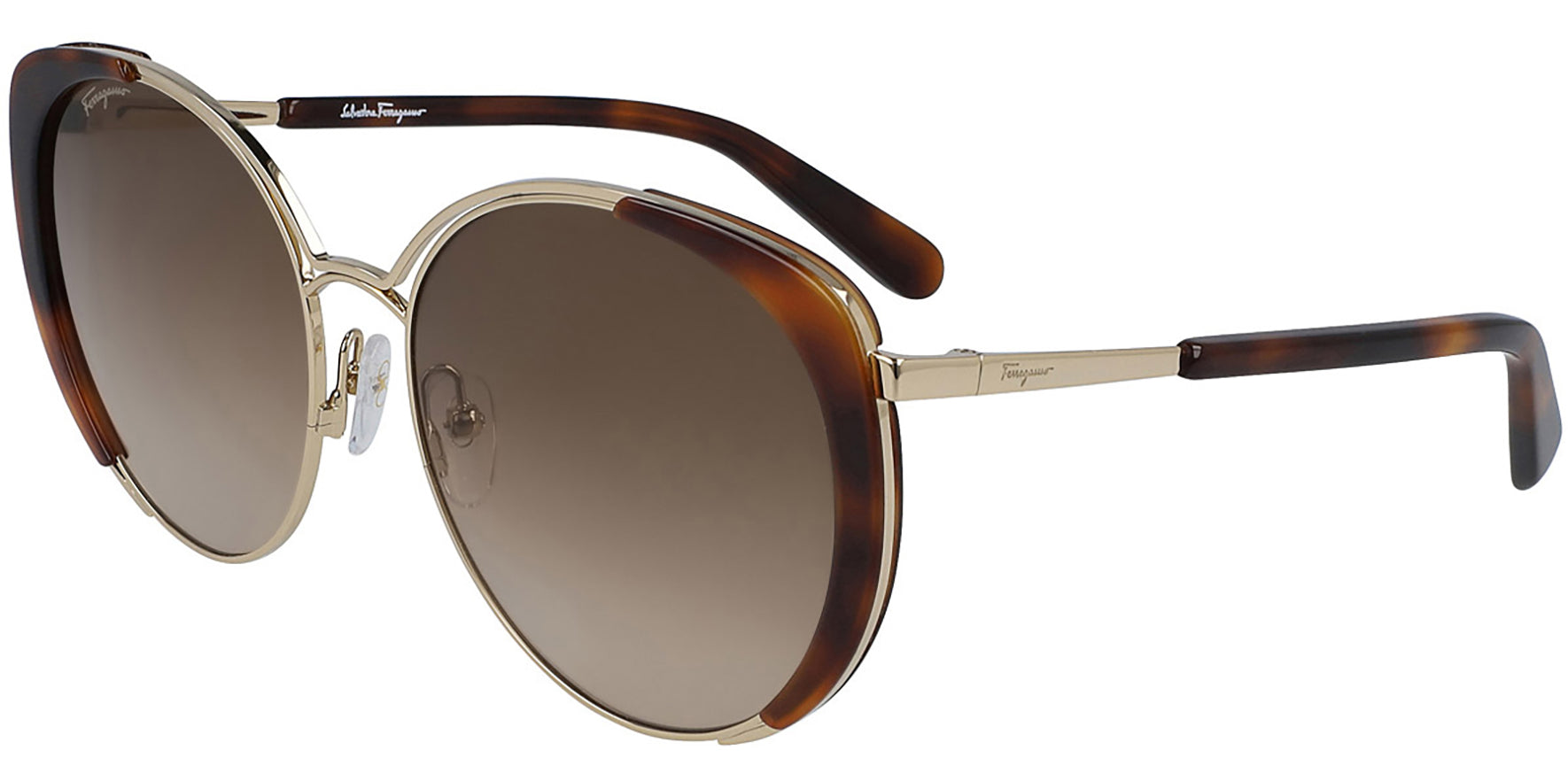 Salvatore Ferragamo Round Butterfly w/ Gradient Lens - Eyedictive