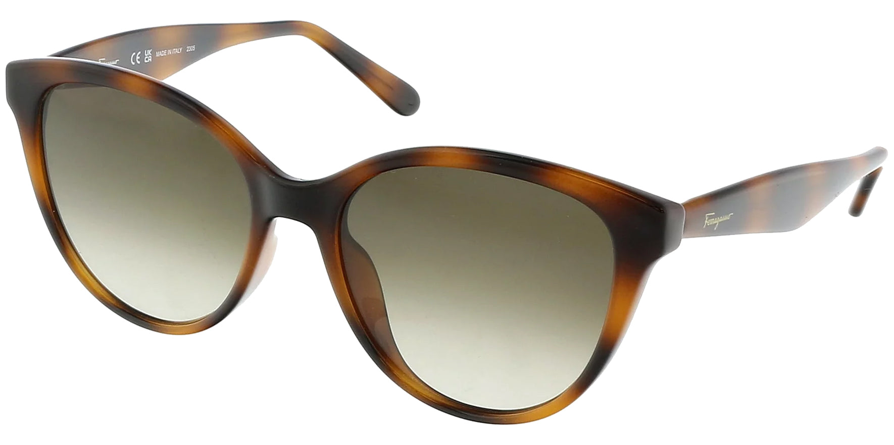 Salvatore Ferragamo Rounded Cat Eye w/ Gradient Lens