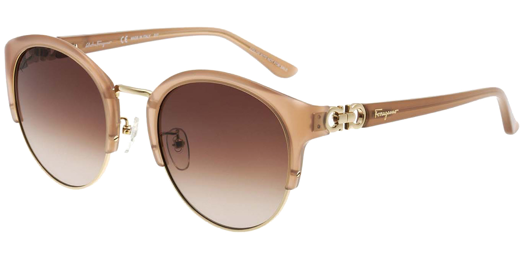 Salvatore Ferragamo Semi-Rimless Alt Fit Round w/ Gradient Lens - Eyedictive