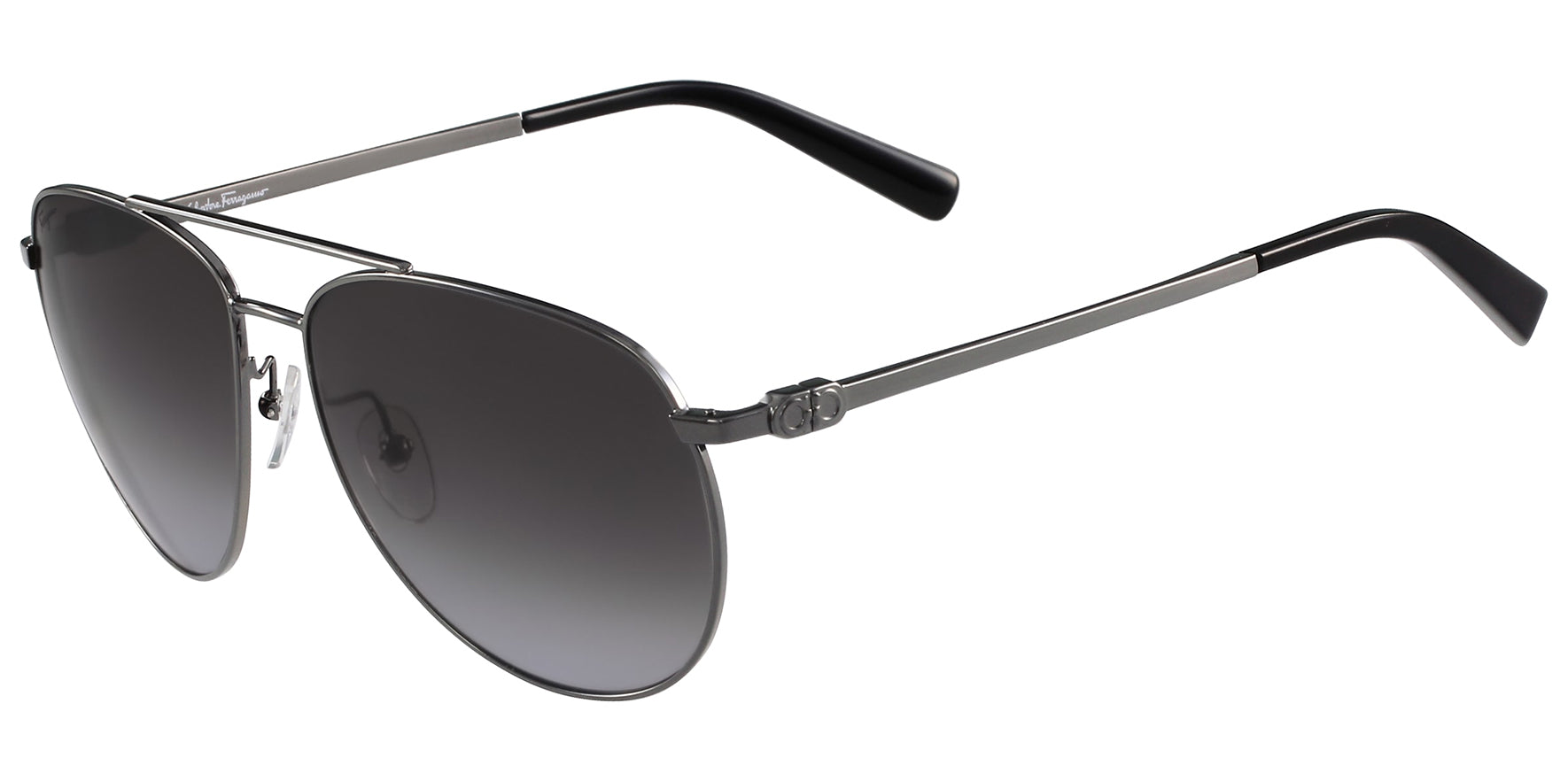 Salvatore Ferragamo Shiny Ruthenium Aviator - Eyedictive