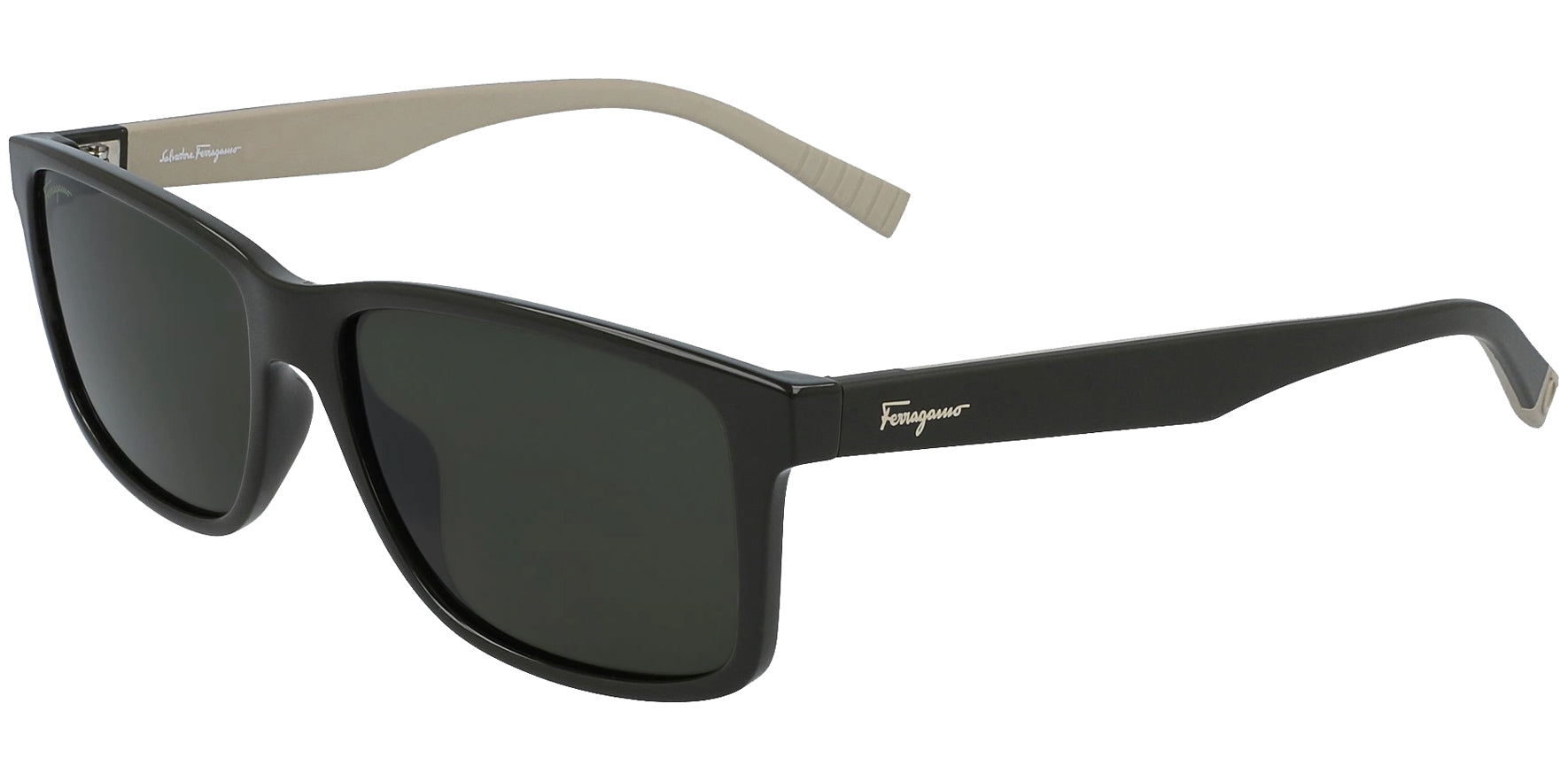 Salvatore Ferragamo Soft Rectangle w/ Rubberized Inner Temples