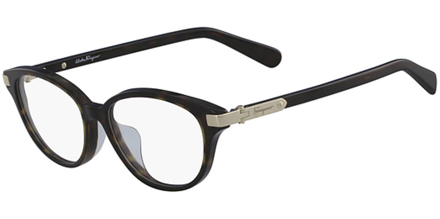 Salvatore Ferragamo Tortoise Rounded Cat Eye Eyeglass Frames - Eyedictive