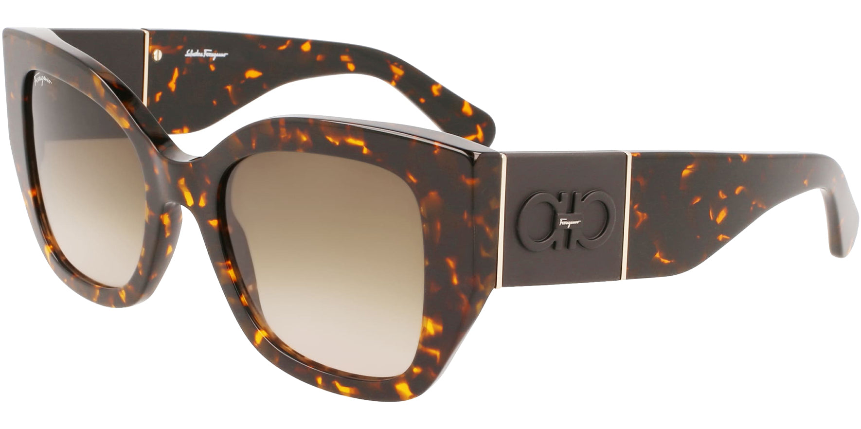 Salvatore Ferragamo Vintage Tortoise Squared Cat Eye w/ Gradient Lens - Eyedictive
