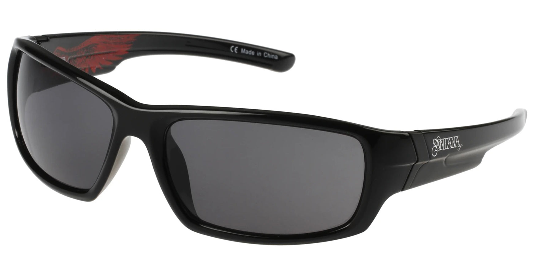 Santana By Carlos Santana Heron Polarized Black Sport Wrap - Eyedictive