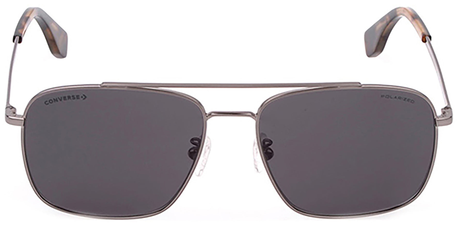 Converse Polarized Silver-Tone Square Aviator - Eyedictive