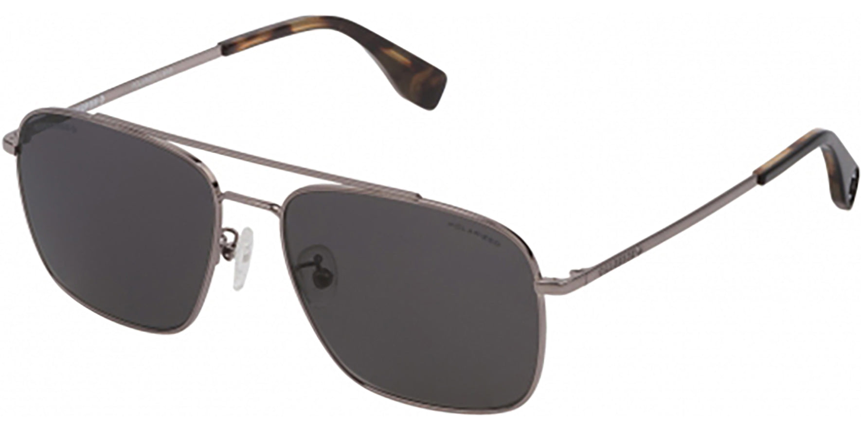 Converse Polarized Silver-Tone Square Aviator - Eyedictive