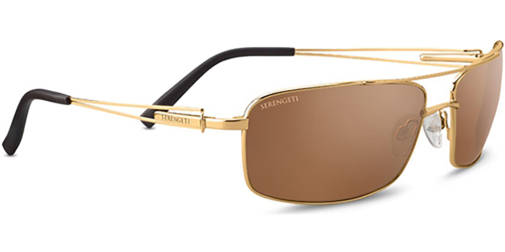 Serengeti Dante Polarized Gold-Tone Rectangular Driver - Eyedictive