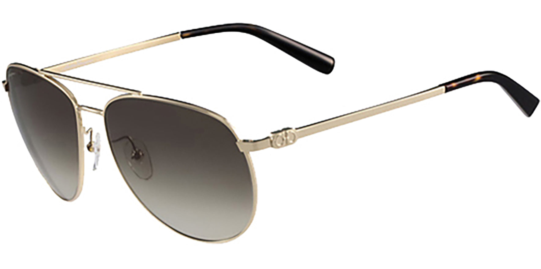 Salvatore Ferragamo Gold Aviator w/ Gradient Lens