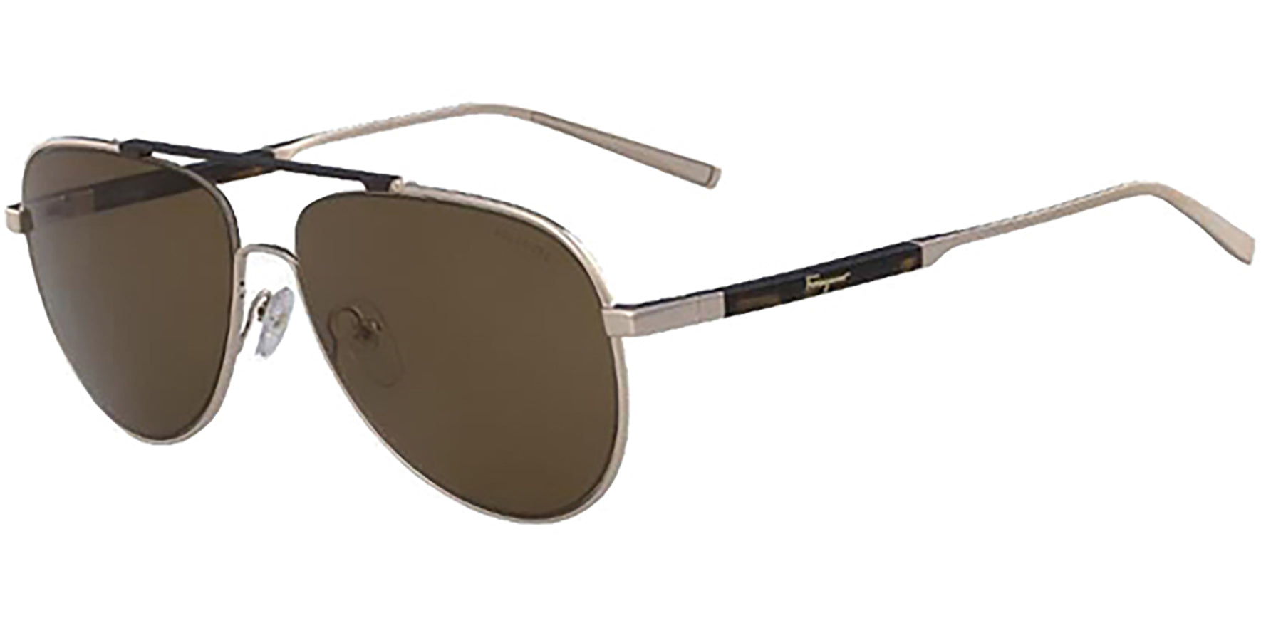 Salvatore Ferragamo Polarized Gold Tone Aviator - Eyedictive