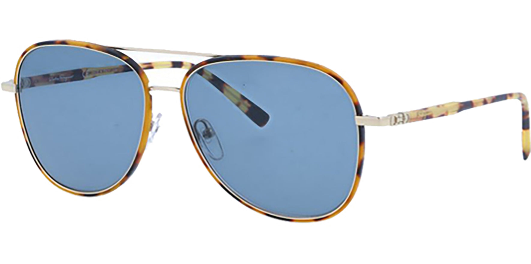 Salvatore Ferragamo Vintage Tortoise Aviator w/ Blue Lens - Eyedictive