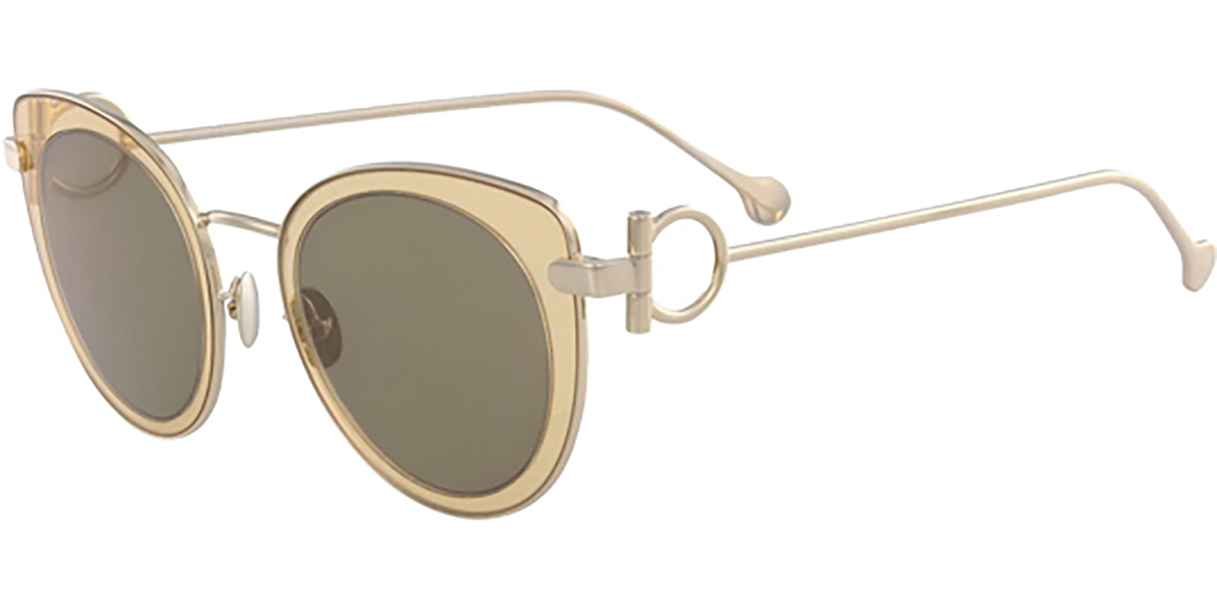 Salvatore Ferragamo Rounded Metal Cat Eye - Eyedictive