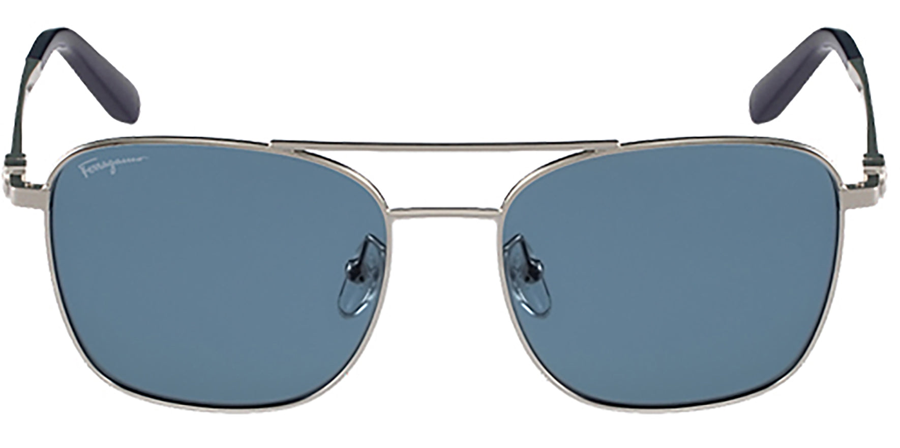 Salvatore Ferragamo Silver-Tone Square Aviator - Eyedictive