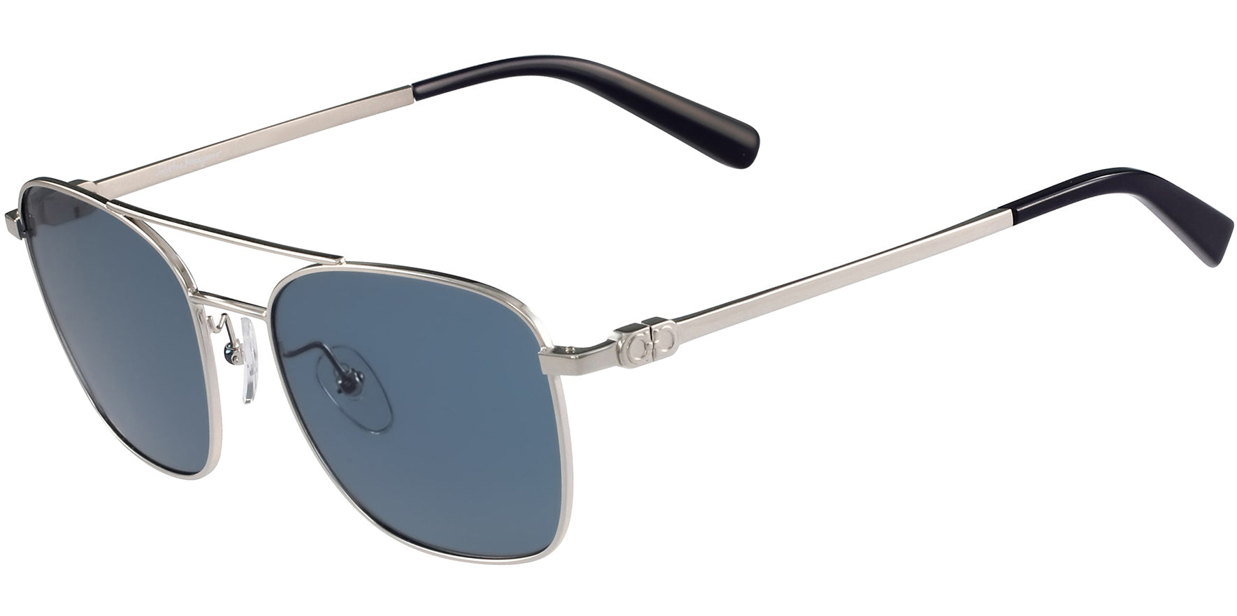 Salvatore Ferragamo Silver-Tone Square Aviator - Eyedictive