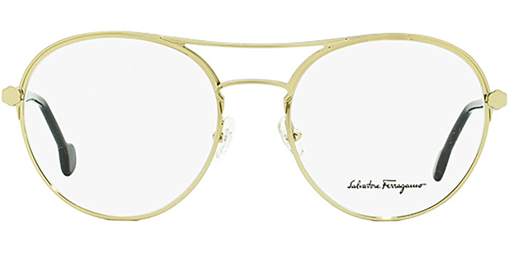 Salvatore Ferragamo Optical Gold-Tone Round - Eyedictive